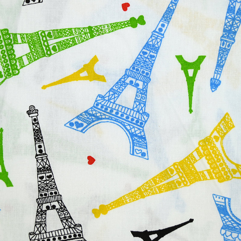 Coton imprimé Tour Eiffel fond blanc