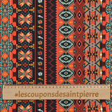 Coton imprimé indica orange et turquoise