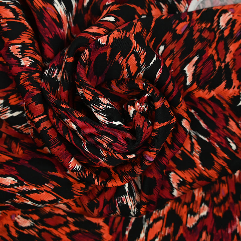 Twill de viscose imprimé Saturne rouge
