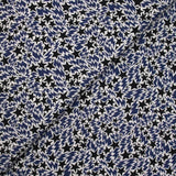 Toile de coton imprimée Stars marine et noir fond blanc