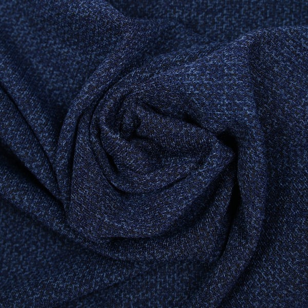 Maille polyester Lucas chiné bleu marine