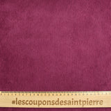 Velours polyester fines côtes magenta