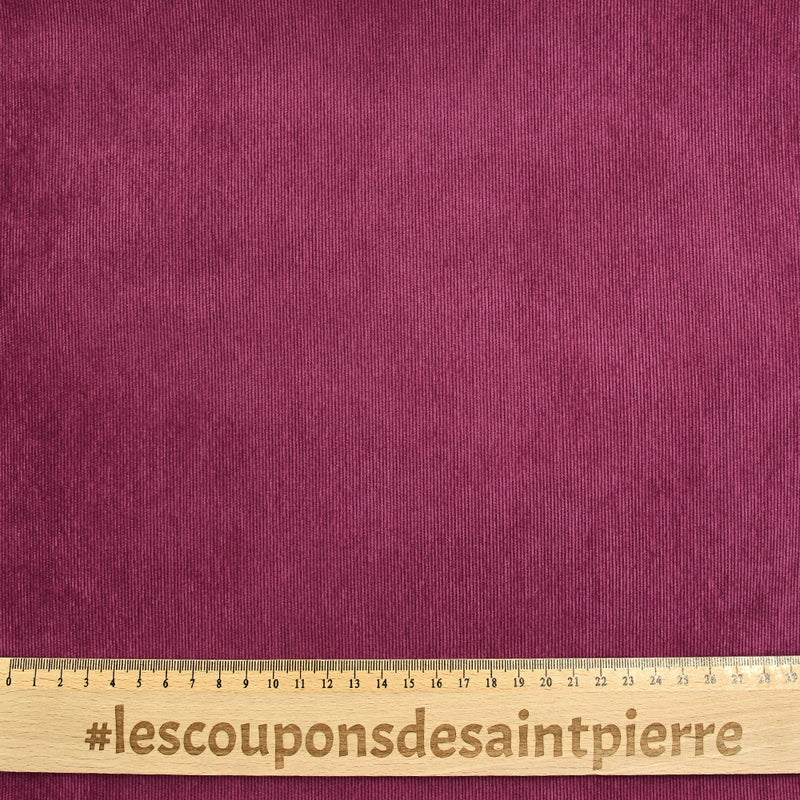 Velours polyester fines côtes magenta