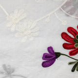 Embroidered cotton sail and plumetis luz broken white background