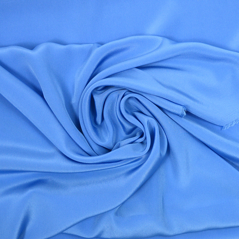 Voile de polyester satin fin bleu