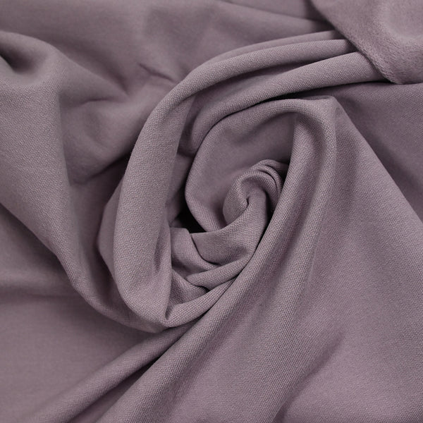 Molleton de coton french terry doux mauve antique