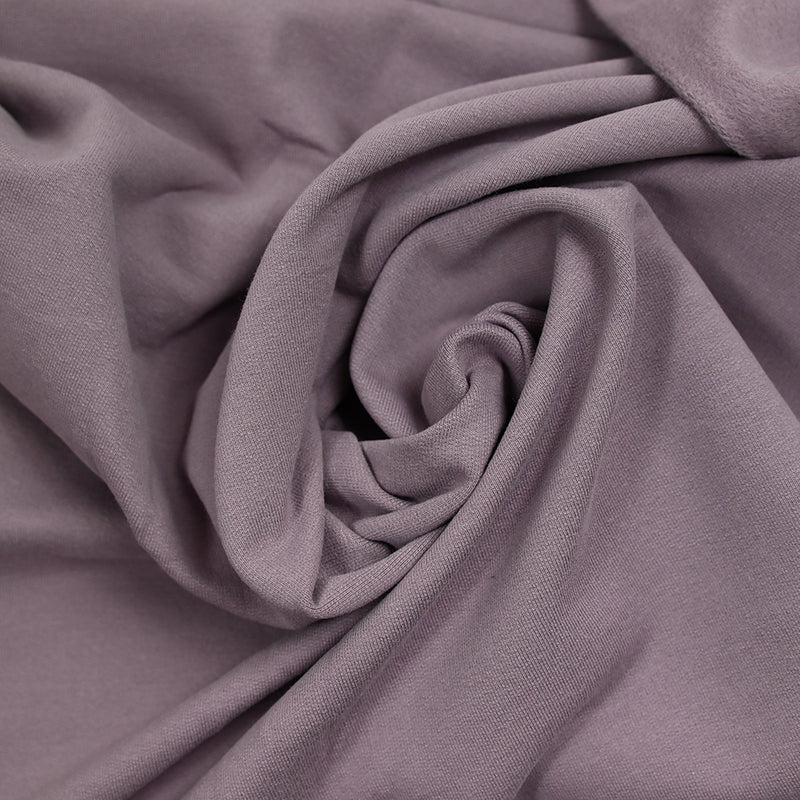 Molleton de coton french terry doux mauve antique