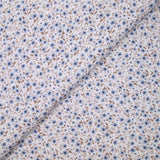 Coton imprimé champêtre bleu fond blanc