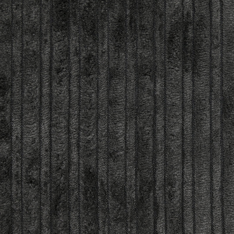 Velours de polyester côtelé 6mm et 4mm noir