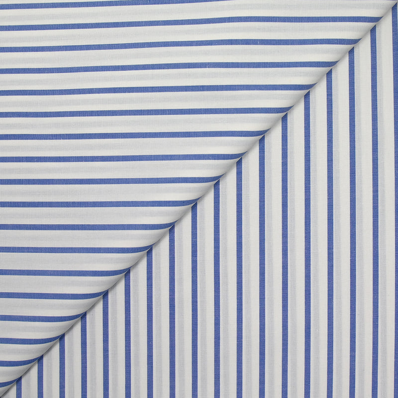 Striped cotton Lola Blue White background