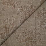 Jacquard 100% soie sur toile fine ajourée marron