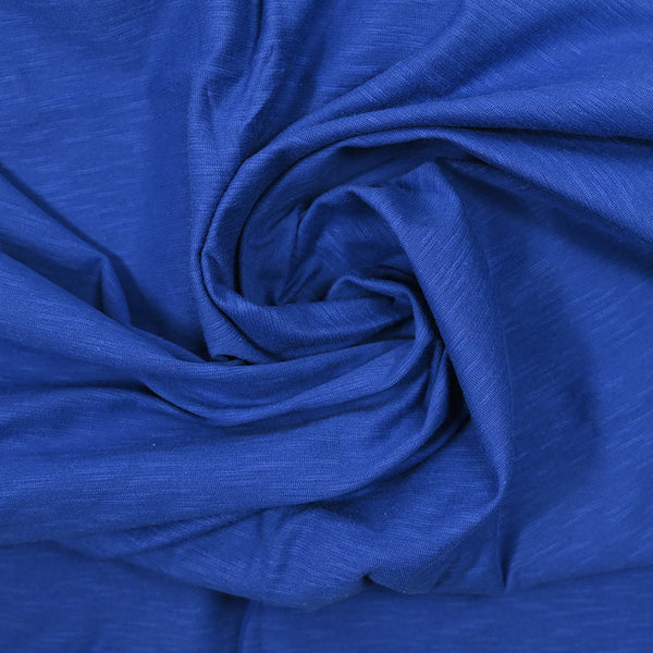 Jersey de coton flammé bleu unique