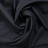 Tissu tailleur 100 % laine bleu marine à fines rayures rouges