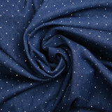 Jean's coton orné de strass fond bleu brut