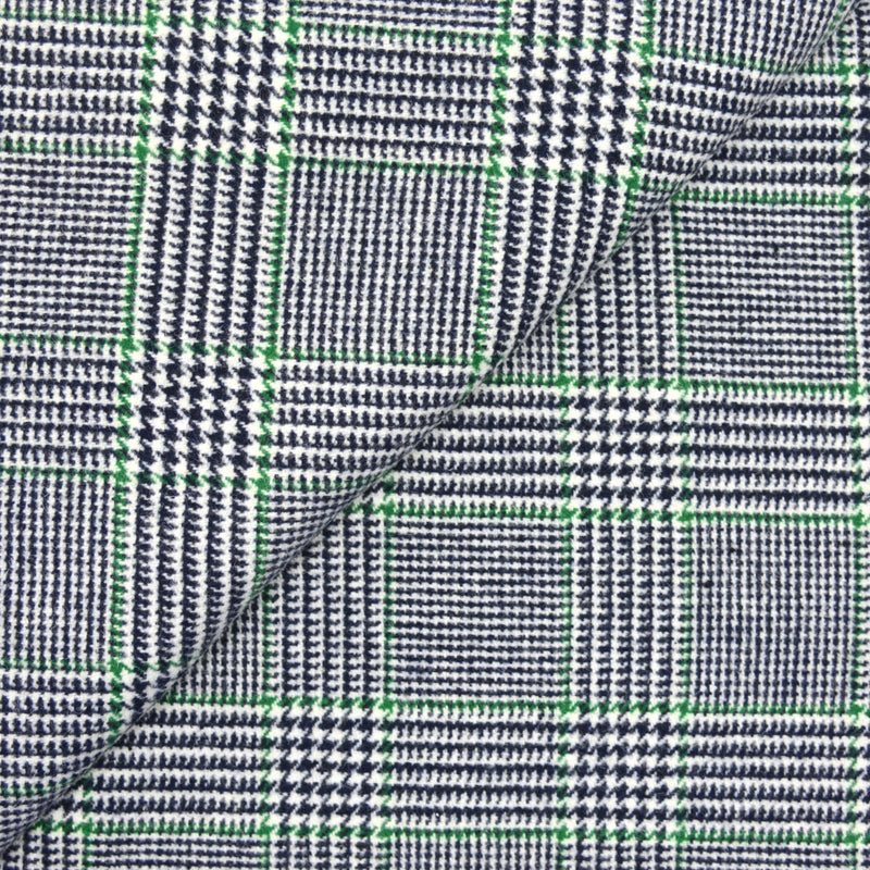 Lainage prince de galles blanc, marine, vert