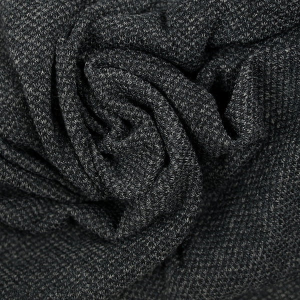 Maille nid d’abeille polyester gris souris chiné