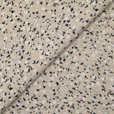 Voile de coton imprimé et floqué fleurettes fond beige clair