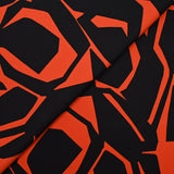 Heavy crêpe printed labyrinth orange