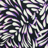 Jersey aspect maillot de bain imprimé cellule blanche et violette fond noir