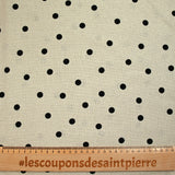 Lin viscose imprimé pois fond beige