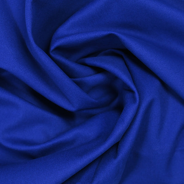 Gabardine de coton élasthanne bleu roi