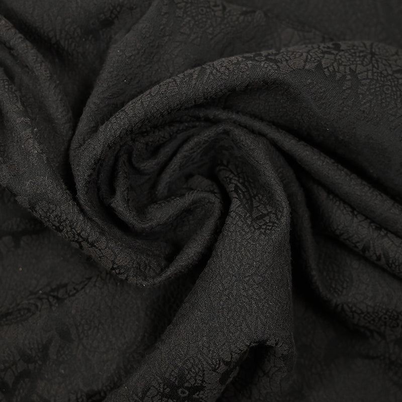 Jacquard de polyester tropique fond noir