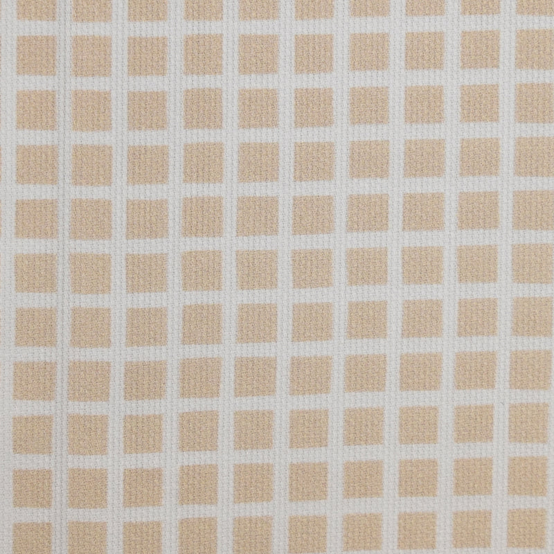 Piqué de coton imprimé carré beige