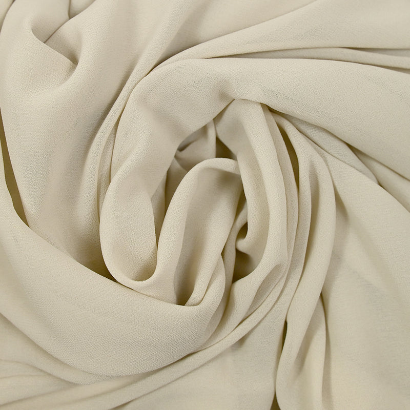 Beige Polyester Georgette Crêpe