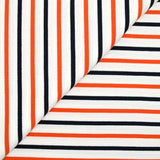 Marine striped cotton jersey and orange white background