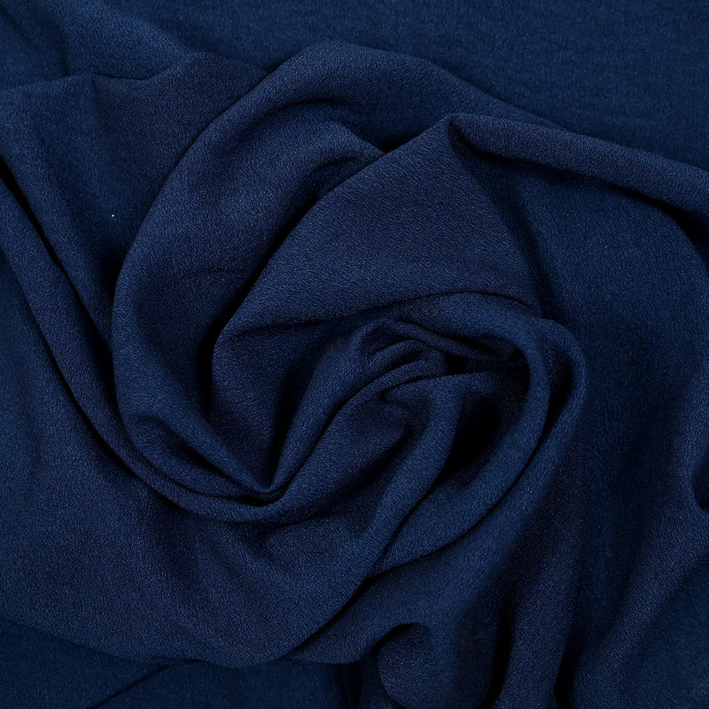 Crêpe towards satin polyester navy blue