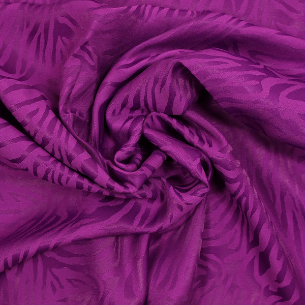 Satin jacquard de viscose Tigrou fond violet