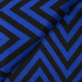 Mixed wool scraped royal and black blue chevrons