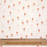 Simple printed gauze orange hot air balloon white background