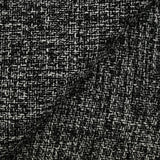 Tweed polyester noir et blanc effet chiné