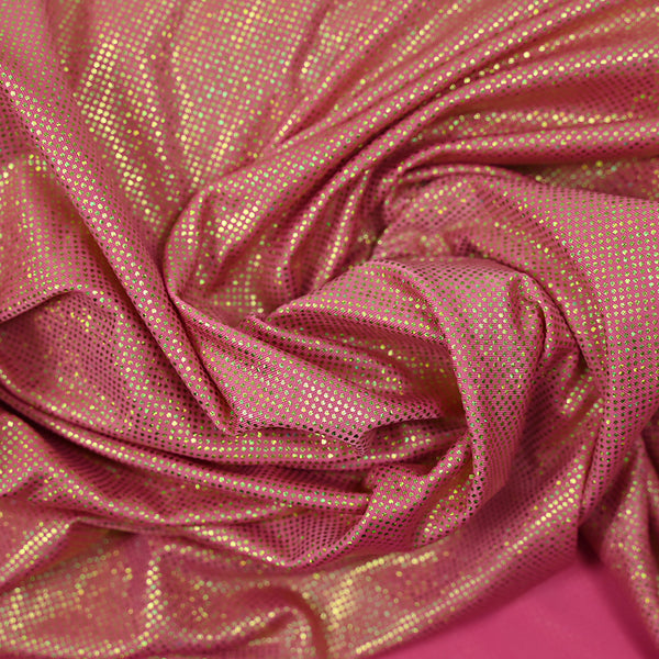 Jersey imprimé à pois doré fond rose