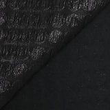 Jacquard satin lamé noir à pois effet gaufré rayé