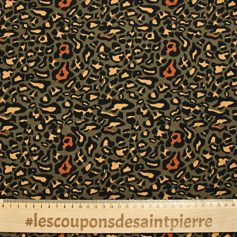 Antecedentes de ocher caqui de leopardo de jersey de viscosa