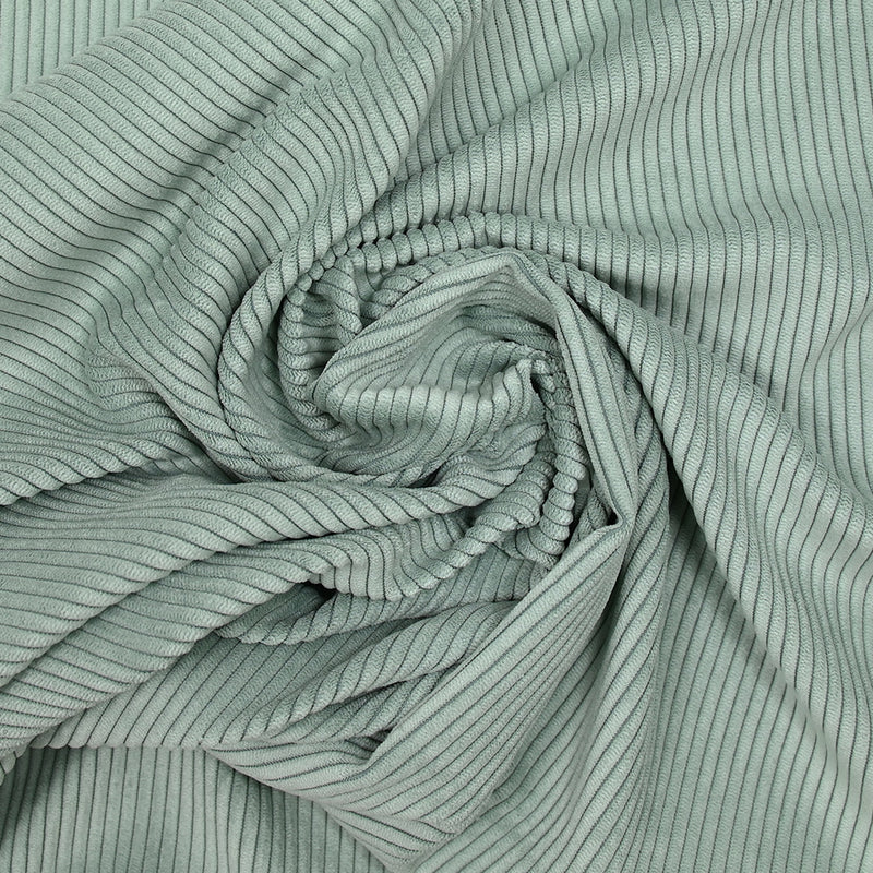 Velours côtelé polyester TL vert d'eau