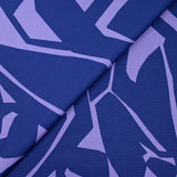 Heavy crêpe printed labyrinth parma and marine