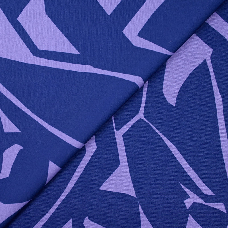 Heavy crêpe printed labyrinth parma and marine