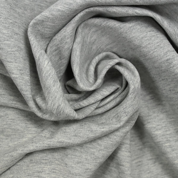 Molleton de coton élasthanne french terry gris galet