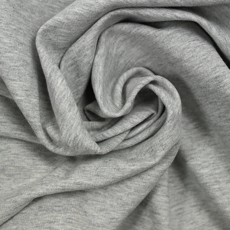 Molleton de coton élasthanne french terry gris galet