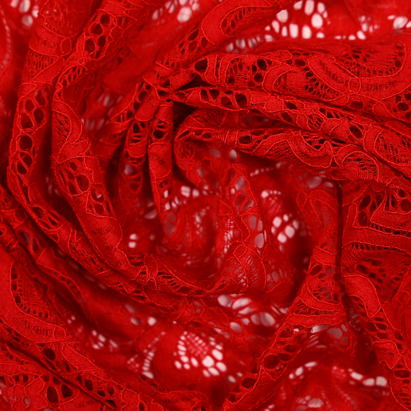 Dentelle polyester Dalia rouge