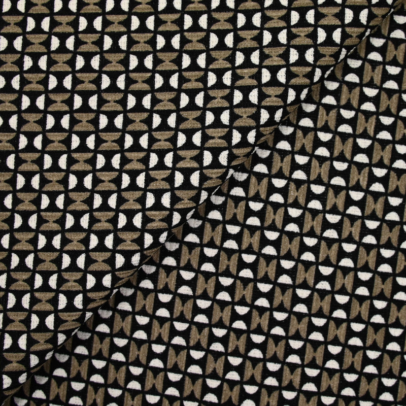 Maille de polyester sablier marron et noir