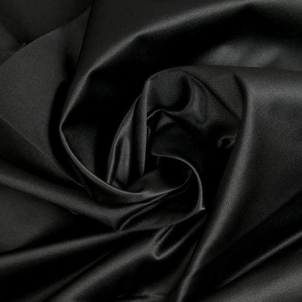 Satin de polycoton noir profond