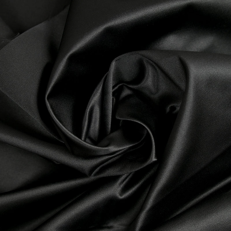 Satin de polycoton noir profond