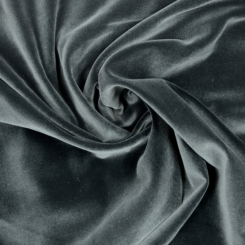 Velours de polyester ras doux gris foncé
