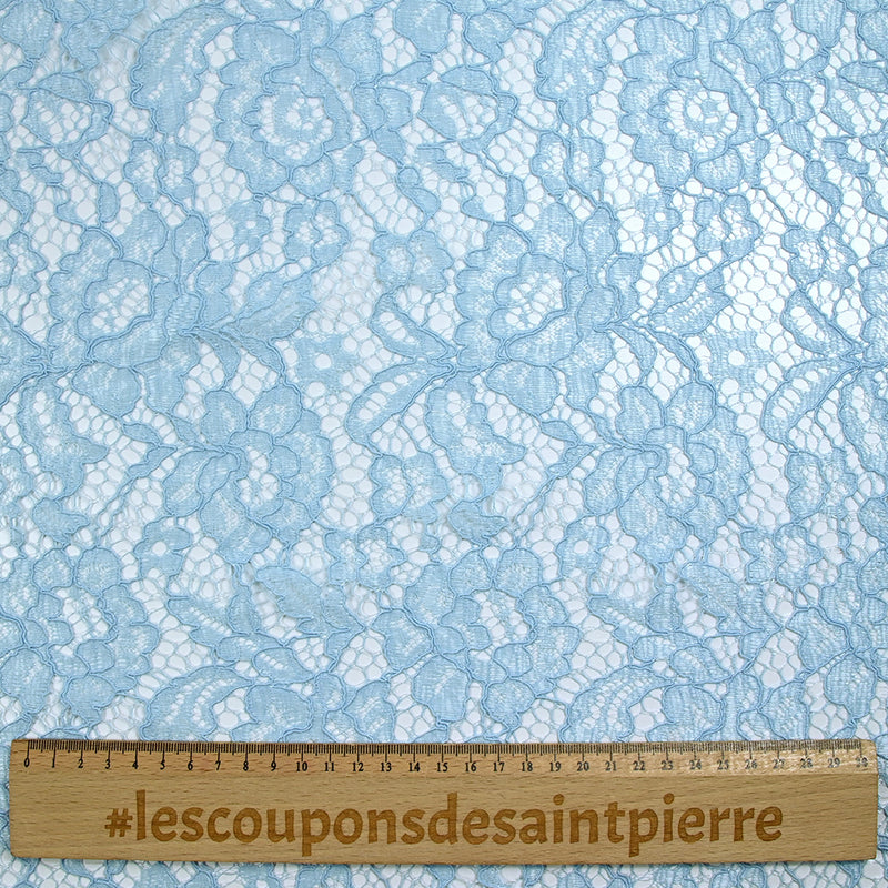 Dentelle festonnée polyester Mindy bleu ciel