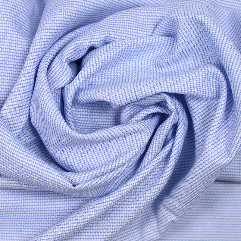 Coton fantaisie en croix bleu clair et blanc