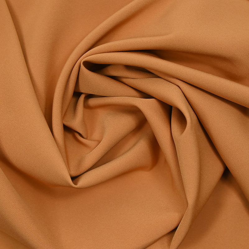 Crêpe polyester élasthanne Fumiko caramel